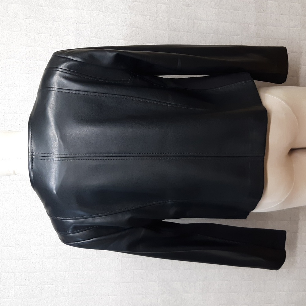Chico's Black Faux Leather Jacket - Picture 5 of 10